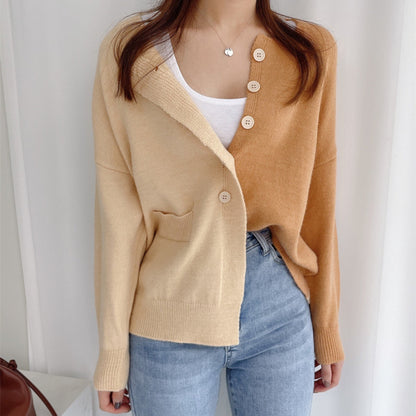 Japanese And Korean Color Matching Sweater Women's Coat