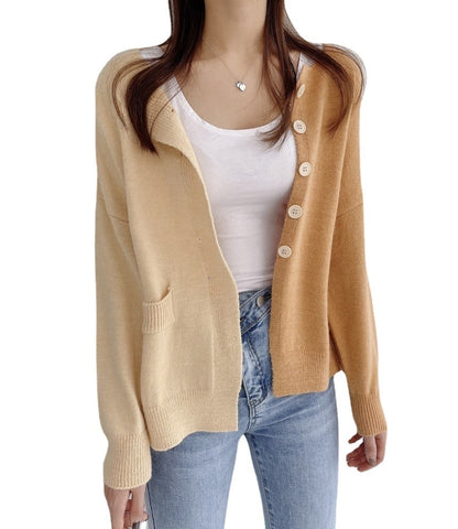 Japanese And Korean Color Matching Sweater Women's Coat